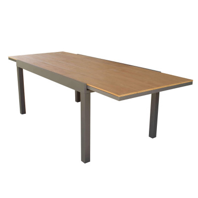 VIDUUS - set tavolo in alluminio cm 160/240 x 95 x 75 h con 4 poltrone Viduus