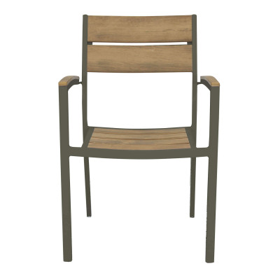 VIDUUS - set tavolo in alluminio e polywood cm 160/240 x 95 x 75 h con 4 poltrone Viduus