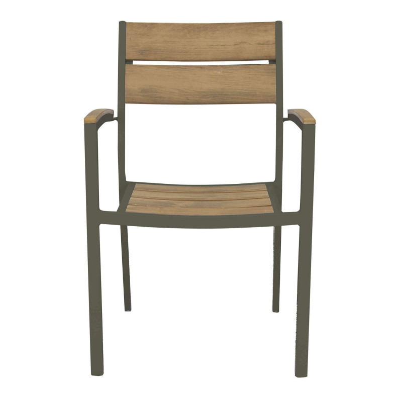 VIDUUS - set tavolo in alluminio e polywood cm 160/240 x 95 x 75 h con 4 poltrone Viduus