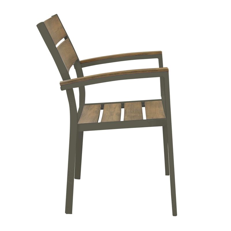 VIDUUS - set tavolo in alluminio e polywood cm 160/240 x 95 x 75 h con 4 poltrone Viduus