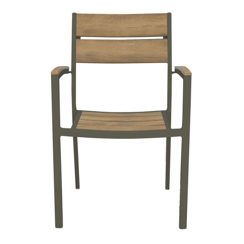 VIDUUS - set tavolo in alluminio e polywood cm 200/300 x 95 x 75 h con 8 poltrone Viduus