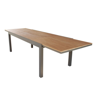 VIDUUS - set tavolo in alluminio cm 200/300 x 95 x 75 h con 10 poltrone Viduus
