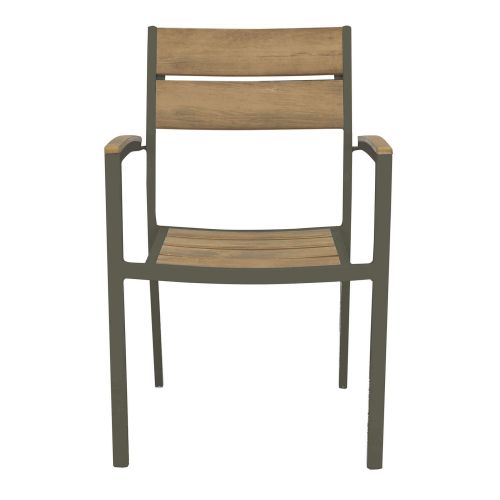 VIDUUS - set tavolo in alluminio e polywood cm 200/300 x 95 x 75 h con 10 poltrone Viduus