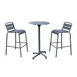 OPERA - set tavolo in metallo cm Ø 60 x 102 h con 2 sgabelle Opera