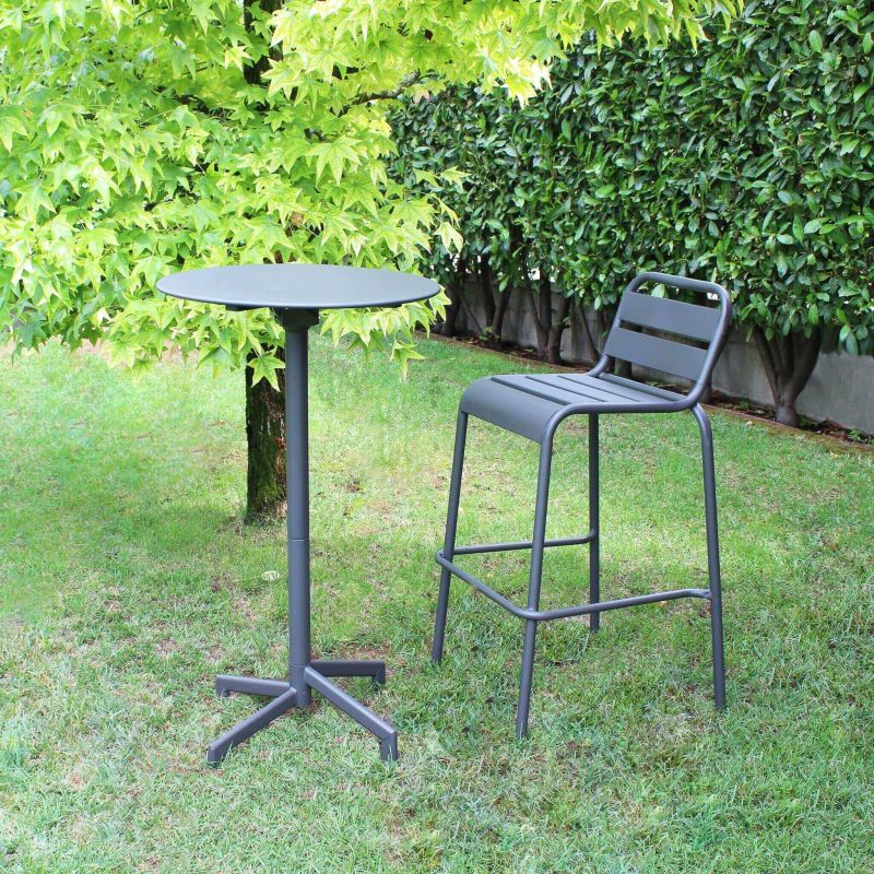 OPERA - set tavolo in metallo cm Ø 60 x 102 h con 2 sgabelle Opera