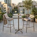 OPERA - set tavolo in metallo cm Ø 60 x 102 h con 2 sgabelle Opera