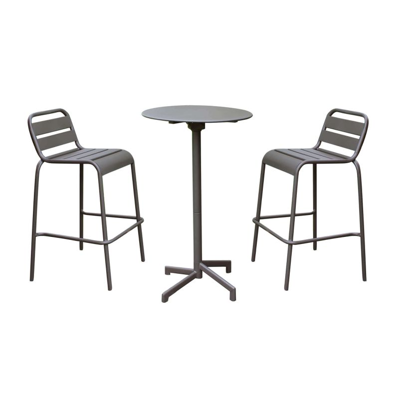 OPERA - set tavolo in metallo cm Ø 60 x 102 h con 2 sgabelle Opera