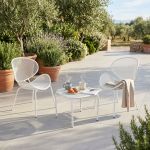 MIDDLE - set tavolo in metallo cm 41 x 41 x 43,5 h con 2 poltrone Herman