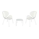 MIDDLE - set tavolo in metallo cm 41 x 41 x 43,5 h con 2 poltrone Herman