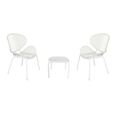 MIDDLE - set tavolo in metallo cm 41 x 41 x 43,5 h con 2 poltrone Herman