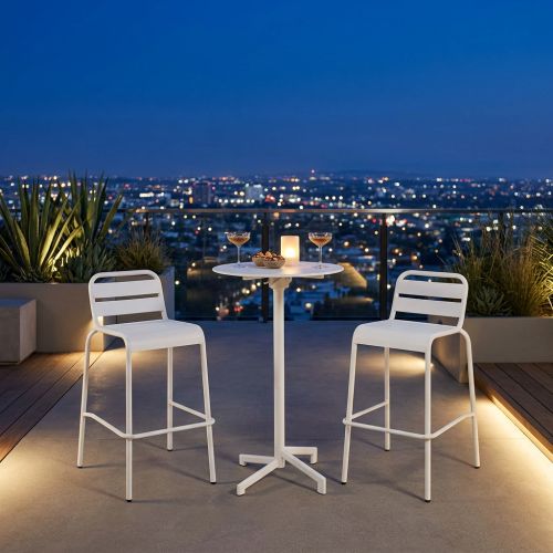 OPERA - set tavolo in metallo cm Ø 60 x 102 h con 2 sgabelle Opera