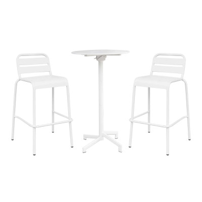 OPERA - set tavolo in metallo cm Ø 60 x 102 h con 2 sgabelle Opera