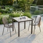 INDEX - set tavolo in alluminio cm 80 x 80 x 73h con 2 poltrone Maris