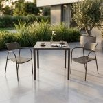 INDEX - set tavolo in metallo cm 80 x 80 x 73h con 2 poltrone Aviim
