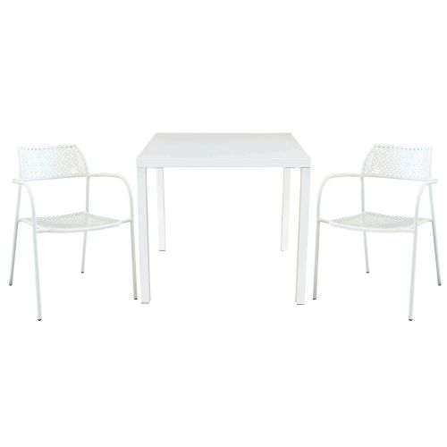 INDEX - set tavolo in metallo cm 80 x 80 x 73h con 2 poltrone Aviim