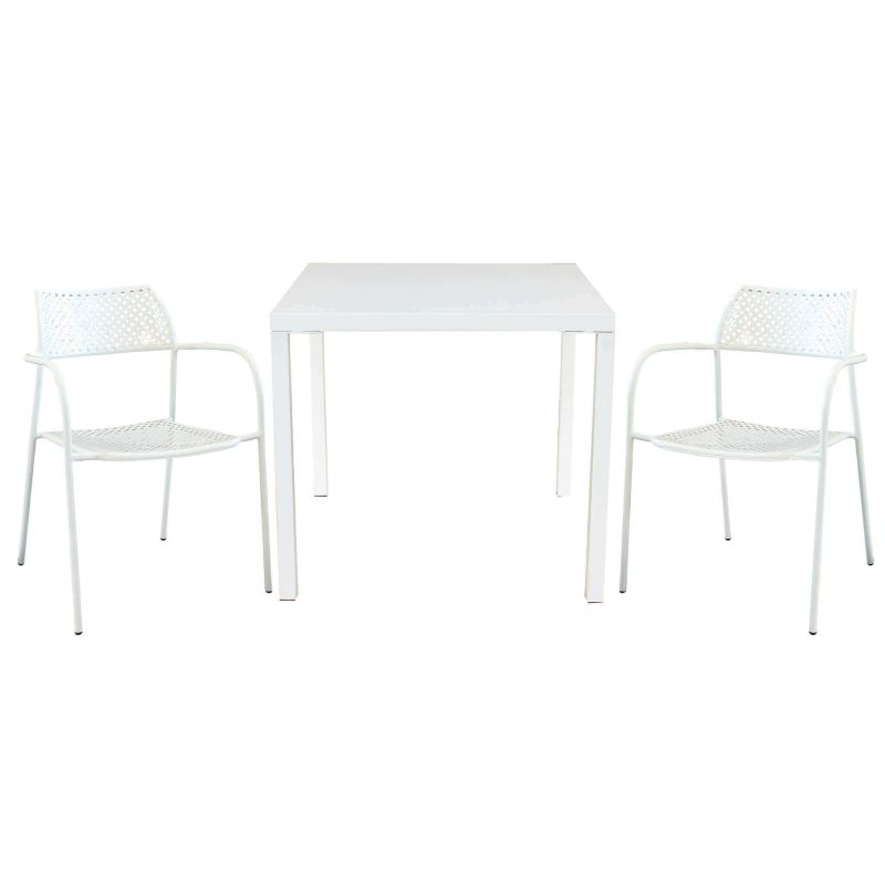 INDEX - set tavolo in metallo cm 80 x 80 x 73h con 2 poltrone Aviim
