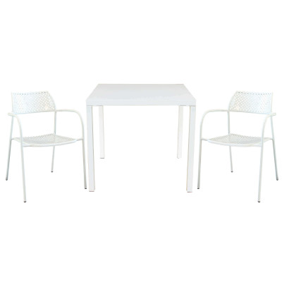 INDEX - set tavolo in metallo cm 80 x 80 x 73h con 2 poltrone Aviim