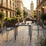 INDEX - set tavolo in metallo cm 80 x 80 x 73h con 2 poltrone Aviim