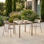 INDEX - set tavolo in metallo cm 80 x 80 x 73h con 2 poltrone Aviim