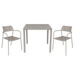 INDEX - set tavolo in metallo cm 80 x 80 x 73h con 2 poltrone Aviim