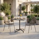 OPERA - set tavolo in metallo cm 70 x 70 x 73 h con 2 poltrone Maris