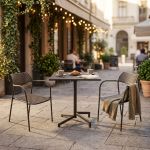 OPERA - set tavolo in metallo cm 70 x 70 x 73 h con 2 poltrone Aviim