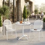 OPERA - set tavolo in metallo cm Ø 60 x 74 h con 2 poltrone Maris