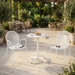 OPERA - set tavolo in metallo cm Ø 60 x 74 h con 2 poltrone Maris