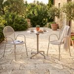 OPERA - set tavolo in metallo cm Ø 60 x 74 h con 2 poltrone Maris