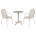 OPERA - set tavolo in metallo cm Ø 60 x 74 h con 2 poltrone Maris