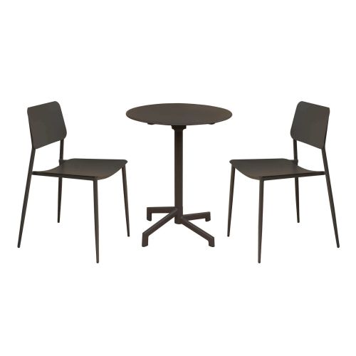 OPERA - set tavolo in metallo cm Ø 60 x 74 h con 2 sedie Viper