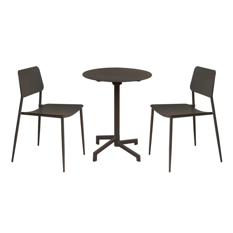 OPERA - set tavolo in metallo cm Ø 60 x 74 h con 2 sedie Viper