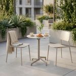 OPERA - set tavolo in metallo cm Ø 60 x 74 h con 2 sedie Viper