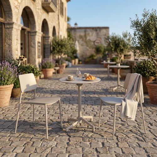 OPERA - set tavolo in metallo cm Ø 60 x 74 h con 2 sedie Viper