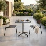 OPERA - set tavolo in metallo cm 70 x 70 x 73 h con 2 sedie Viper