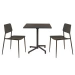 OPERA - set tavolo in metallo cm 70 x 70 x 73 h con 2 sedie Viper