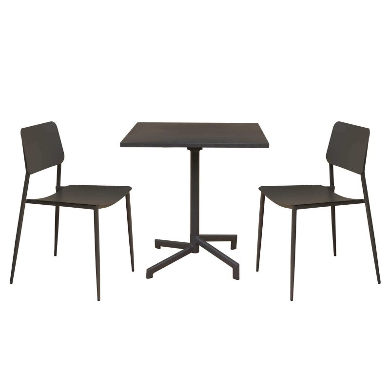 OPERA - set tavolo in metallo cm 70 x 70 x 73 h con 2 sedie Viper