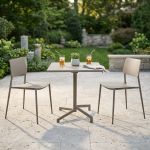 OPERA - set tavolo in metallo cm 70 x 70 x 73 h con 2 sedie Viper