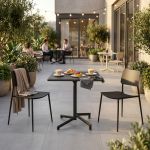 OPERA - set tavolo in metallo cm 70 x 70 x 73 h con 2 sedie Viper