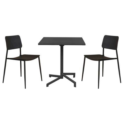 OPERA - set tavolo in metallo cm 70 x 70 x 73 h con 2 sedie Viper