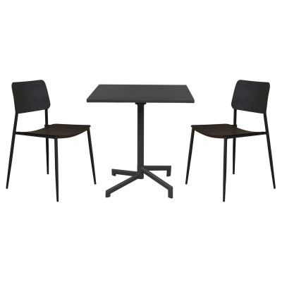OPERA - set tavolo in metallo cm 70 x 70 x 73 h con 2 sedie Viper