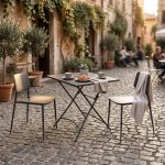 ROMANUS - set tavolo in metallo cm 70 x 70 x 72 h con 2 sedie Viper