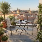 ROMANUS - set tavolo in metallo cm 70 x 70 x 72 h con 2 poltrone Maris