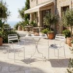 ROMANUS - set tavolo in metallo cm 60 x 60 x 72 h con 2 poltrone Romanus