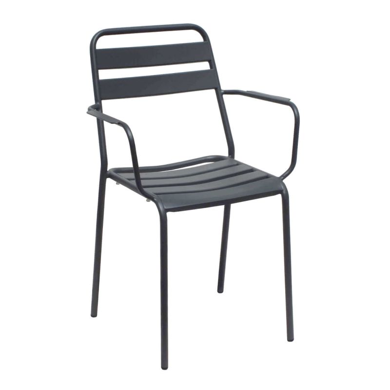 ROMANUS - set tavolo in metallo cm 60 x 60 x 72 h con 2 poltrone Romanus