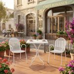 ROMANUS - set tavolo in metallo cm 60 x 60 x 72 h con 2 poltrone Maris