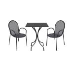 ROMANUS - set tavolo in metallo cm 60 x 60 x 72 h con 2 poltrone Maris