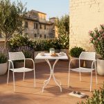 ROMANUS - set tavolo in metallo cm 60 x 60 x 72 h con 2 poltrone Aviim