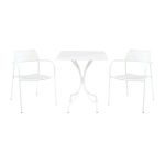 ROMANUS - set tavolo in metallo cm 60 x 60 x 72 h con 2 poltrone Aviim