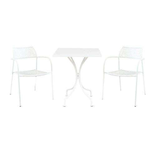 ROMANUS - set tavolo in metallo cm 60 x 60 x 72 h con 2 poltrone Aviim